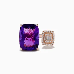 Effy Jewelry 14K Rose Gold Amethyst and Diamond Ring | Rings