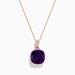 Effy Jewelry 14K Rose Gold Amethyst and White Sapphire Pendant | Necklaces & Pendants