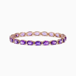 BH Multi 14K Rose Gold Amethyst and Diamond Bracelet | Bracelets