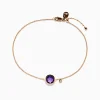Effy Jewelry 14K Rose Gold Amethyst and Diamond Bolo Bracelet | Bracelets