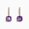 Effy Jewelry 14K Rose Gold Amethyst and Diamond Earrings, 8.12 TCW | Earrings