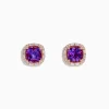 Effy Jewelry 14K Rose Gold Amethyst and Diamond Stud Earrings | Earrings