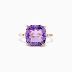 Effy Jewelry 14K Rose Gold Amethyst and Diamond Ring, 6.65 TCW | Rings