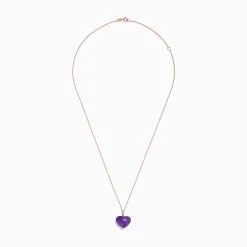Effy Jewelry 14K Rose Gold Amethyst and Diamond Heart Pendant, 10.32 TCW | Necklaces & Pendants
