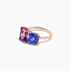 Effy Jewelry 14k Rose Gold Amethyst and Tanzanite Toi Et Moi Ring | Rings