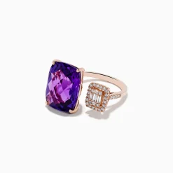Effy Jewelry 14K Rose Gold Amethyst and Diamond Ring | Rings