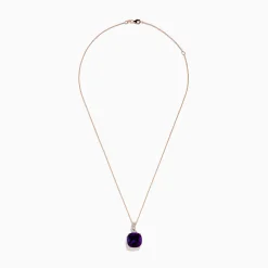 Effy Jewelry 14K Rose Gold Amethyst and White Sapphire Pendant | Necklaces & Pendants