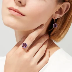 Effy Jewelry 14K Rose Gold Amethyst and Diamond Earrings, 8.12 TCW | Earrings