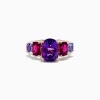 Effy Jewelry 14K Rose Gold Amethyst, Rhodolite, and Tanzanite Ring | Rings