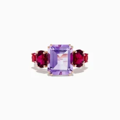 Effy Jewelry 14K Rose Gold Amethyst, Rhodolite and Pink Tourmaline Ring | Rings