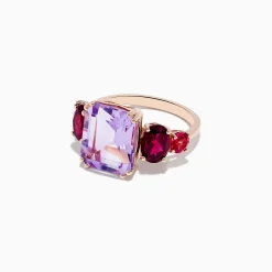 Effy Jewelry 14K Rose Gold Amethyst, Rhodolite and Pink Tourmaline Ring | Rings