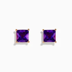 Effy Jewelry 14K Rose Gold Amethyst Stud Earrings | Earrings