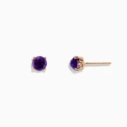 BH Multi 14K Rose Gold Amethyst Stud Earrings, 1.81 TCW | Earrings