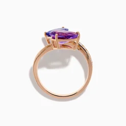 Effy Jewelry 14K Rose Gold Amethyst, Tanzanite and Diamond Ring | Rings