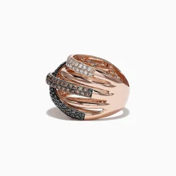 Effy Jewelry 14K Rose Gold Black, Brown and White Diamond Ring, 1.47 TCW | Rings