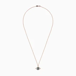 Effy Jewelry 14K Rose Gold Blue, White and Black Diamond Evil Eye Pendant, 0.34 TCW | Necklaces & Pendants