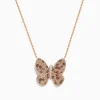 Effy Jewelry 14K Rose Gold Brown and White Diamond Butterfly Necklace | Necklaces & Pendants