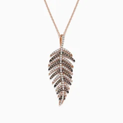 Effy Jewelry 14K Rose Gold Brown and White Diamond Pendant, 0.89 TCW | Necklaces & Pendants
