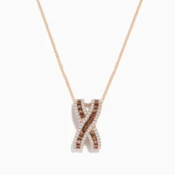 Effy Jewelry 14K Rose Gold Brown and White Diamond Pendant | Necklaces & Pendants