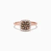 Effy Jewelry 14K Rose Gold Brown and White Diamond Ring, 0.45 TCW | Rings