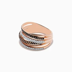 Effy Jewelry 14K Rose Gold Brown and White Diamond Ring, 0.56 TCW | Rings