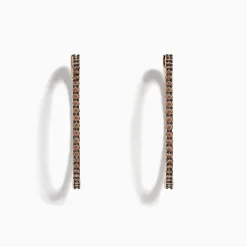 Effy Jewelry 14K Rose Gold Brown Diamond Hoop Earrings 1.60 TCW | Earrings
