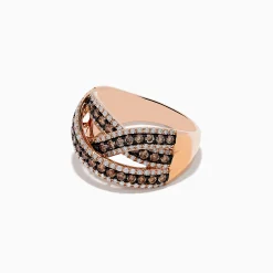 Effy Jewelry 14K Rose Gold Diamond Criss Cross Ring, 1.06 TCW | Rings