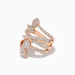 Effy Jewelry 14K Rose Gold Diamond Crossover Ring | Rings