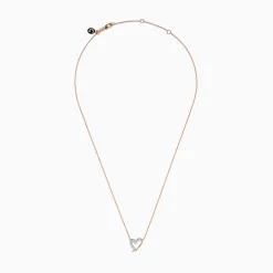 Effy Jewelry 14K Rose Gold Diamond Open Heart Necklace | Necklaces & Pendants