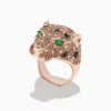 BH Multi 14K Rose Gold Emerald and Mixed Diamonds Panther Ring | Mens