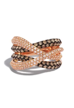 Effy Jewelry 14K Rose Gold Espresso and White Diamond Ring, 1.52 TCW | Rings
