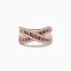 Effy Jewelry 14K Rose Gold Espresso and White Diamond Crossover Ring | Rings