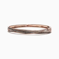Effy Jewelry 14K Rose Gold Espresso and White Diamond Bangle, 1.26 TCW | Bracelets