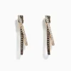 BH Multi 14K Rose Gold Espresso and White Diamond Hoop Earrings, 0.58 TCW | Earrings