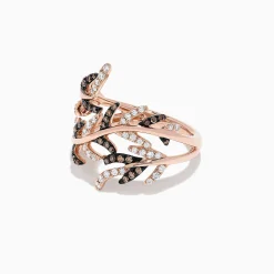 Effy Jewelry 14K Rose Gold Espresso and White Diamond Ring, 0.62 TCW | Rings
