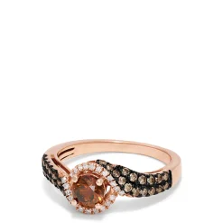 Effy Jewelry 14K Rose Gold Espresso and White Diamond Ring, 0.93 TCW | Rings