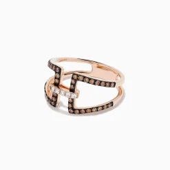 BH Multi 14K Rose Gold Espresso and White Diamond Ring | Rings