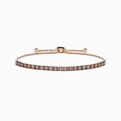 BH Multi 14K Rose Gold Espresso Diamond Bolo Bracelet 1.35 TCW | Bracelets