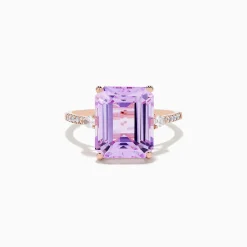 BH Multi 14K Rose Gold Kunzite and Diamond Ring | Rings