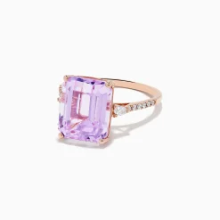 BH Multi 14K Rose Gold Kunzite and Diamond Ring | Rings