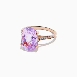 Effy Jewelry 14K Rose Gold Kunzite and Diamond Ring | Rings