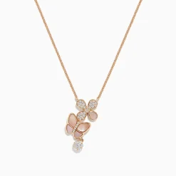 BH Multi 14K Rose Gold Mother of Pearl and Diamond Butterfly Necklace, 0.26 TCW | Necklaces & Pendants
