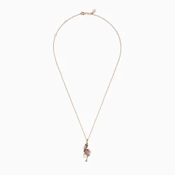 Effy Jewelry 14K Rose Gold Multi Color Sapphire, Pearl and Diamond Flamingo Pendant | Necklaces & Pendants