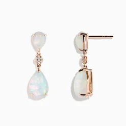 Effy Jewelry 14K Rose Gold Opal and Diamond Drop Earrings | Earrings