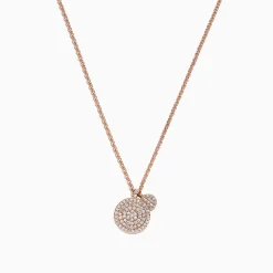 Effy Jewelry 14K Rose Gold Pave Diamond Disk Pendant, 0.25 TCW | Necklaces & Pendants