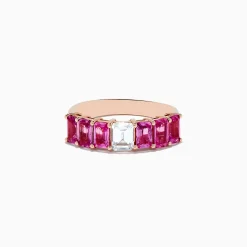 Effy Jewelry 14k Rose Gold Pink and White Sapphire Ring | Rings