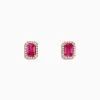 Effy Jewelry 14K Rose Gold Pink Sapphire and Diamond Earrings | Earrings