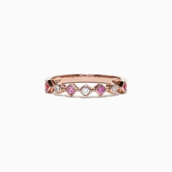 Effy Jewelry 14K Rose Gold Pink Sapphire and Diamond Band Ring, 0.27 TCW | Rings