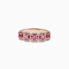 BH Multi 14K Rose Gold Pink Sapphire and Diamond Ring, 0.85 TCW | Rings