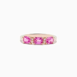 BH Multi 14K Rose Gold Pink Sapphire and Diamond Band Ring | Rings